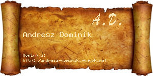 Andresz Dominik névjegykártya